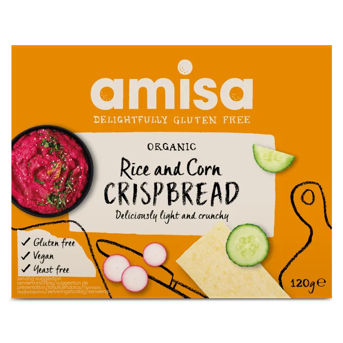 Amisa Органски крцкави лебчиња од пченка и ориз – без глутен 120 g