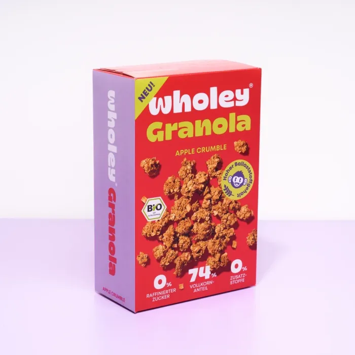 Wholey oрганскa крцкава гранола со парчиња јаболко 300g