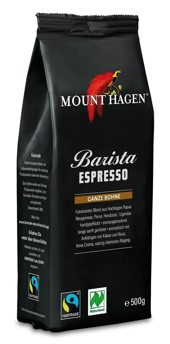 Mount Hagen Органско Espresso Barista кафе во зрно 500 g