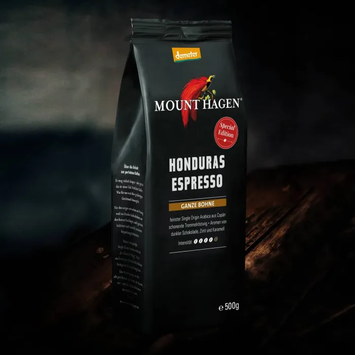 Mount Hagen Demeter Органско Espresso кафе Хондурас во зрно 500 g